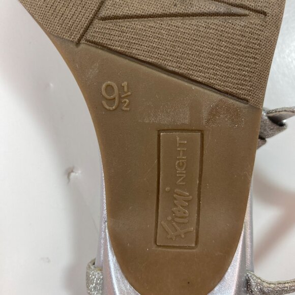Fioni Night Women's Silver Glitter Rhinestones Sandals Kitten Heel Size 9.5 - Picture 12 of 13